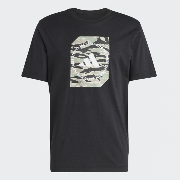 Adidas Camo Shape Graphic Erkek Siyah Tişört - JI6764
