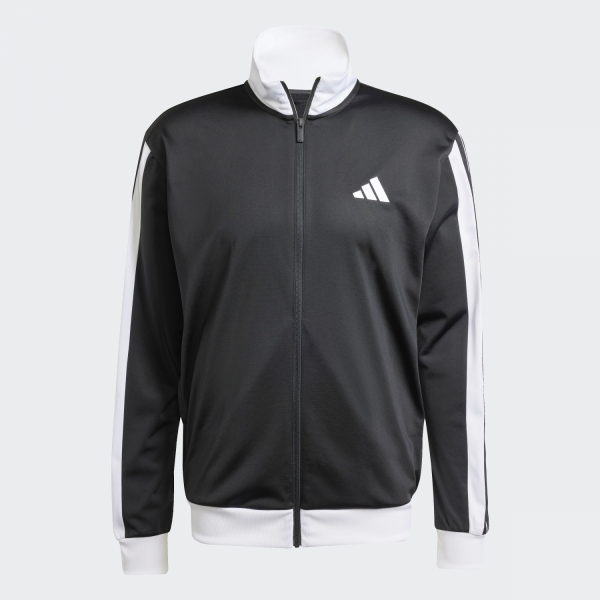 Adidas 3-Stripes Tricot Regular Fit Colorblock Erkek Siyah Sweatshirt - JI8838