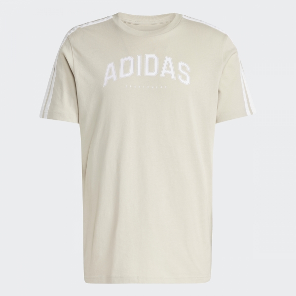 Adidas Codes Collegiate Linear Graphic Erkek Bej Tişört - JJ3870