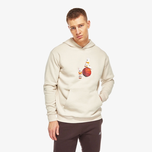 New Balance Lifestyle Erkek Bej Sweatshirt - MNH3411-MBM