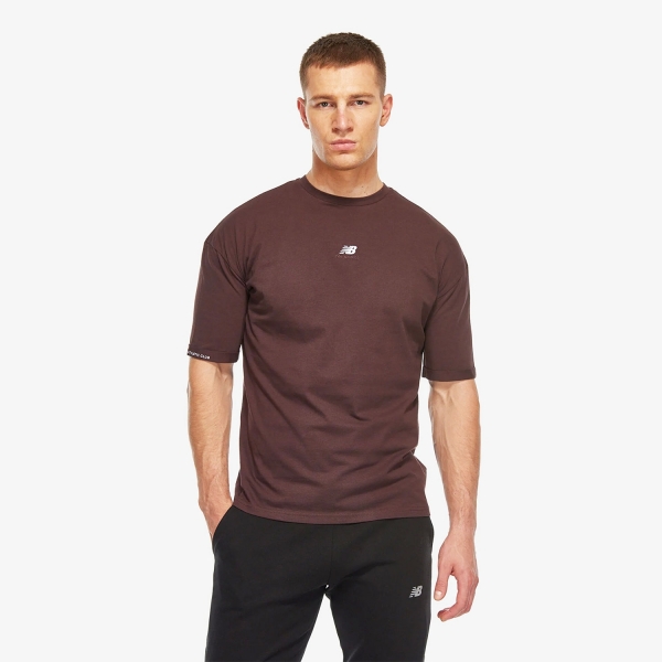 New Balance Lifestyle Erkek Kahverengi Tişört - UNT3417-BRW